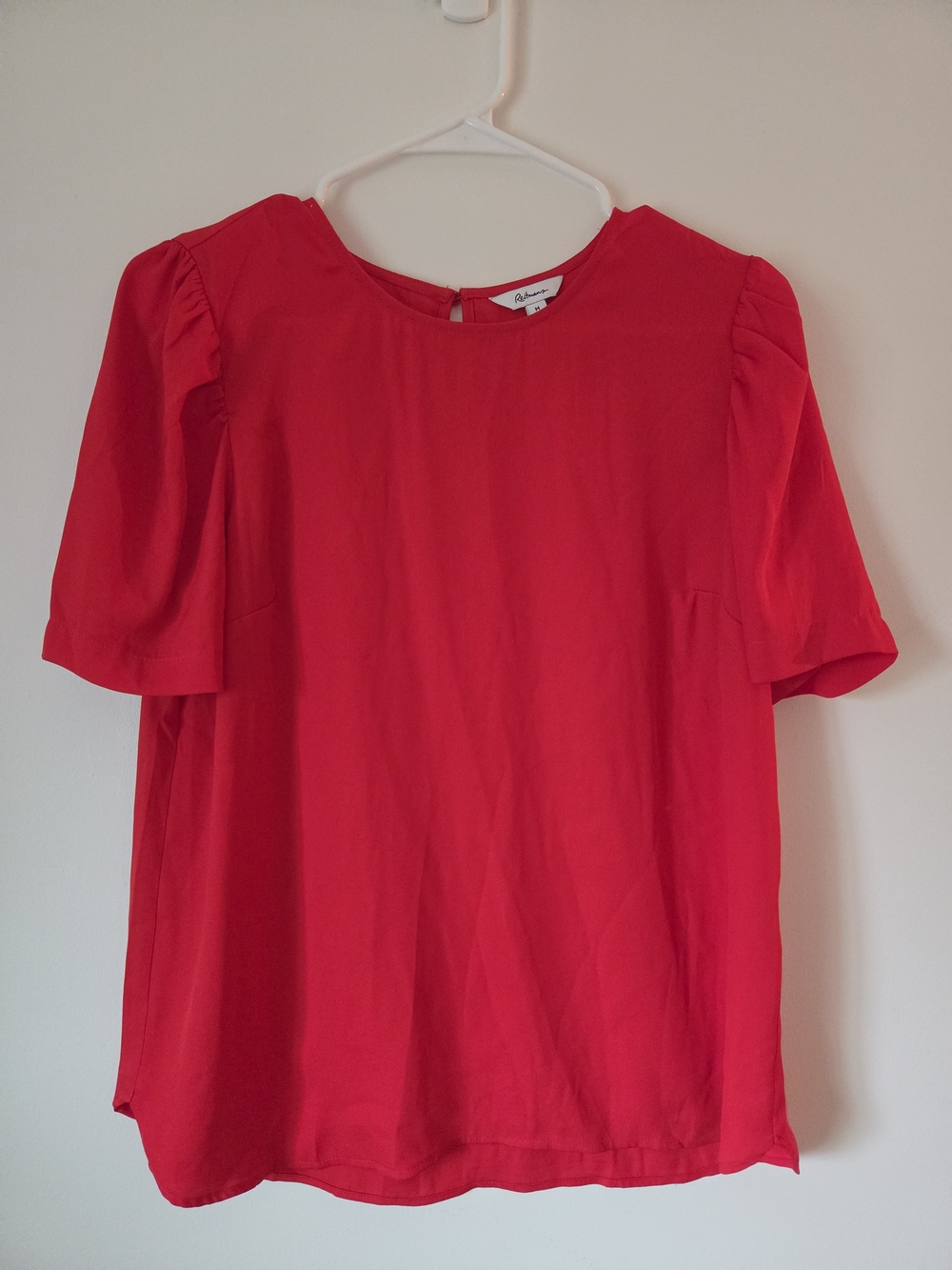 Reitmans Bright Red Short Puff Sleeve Blouse